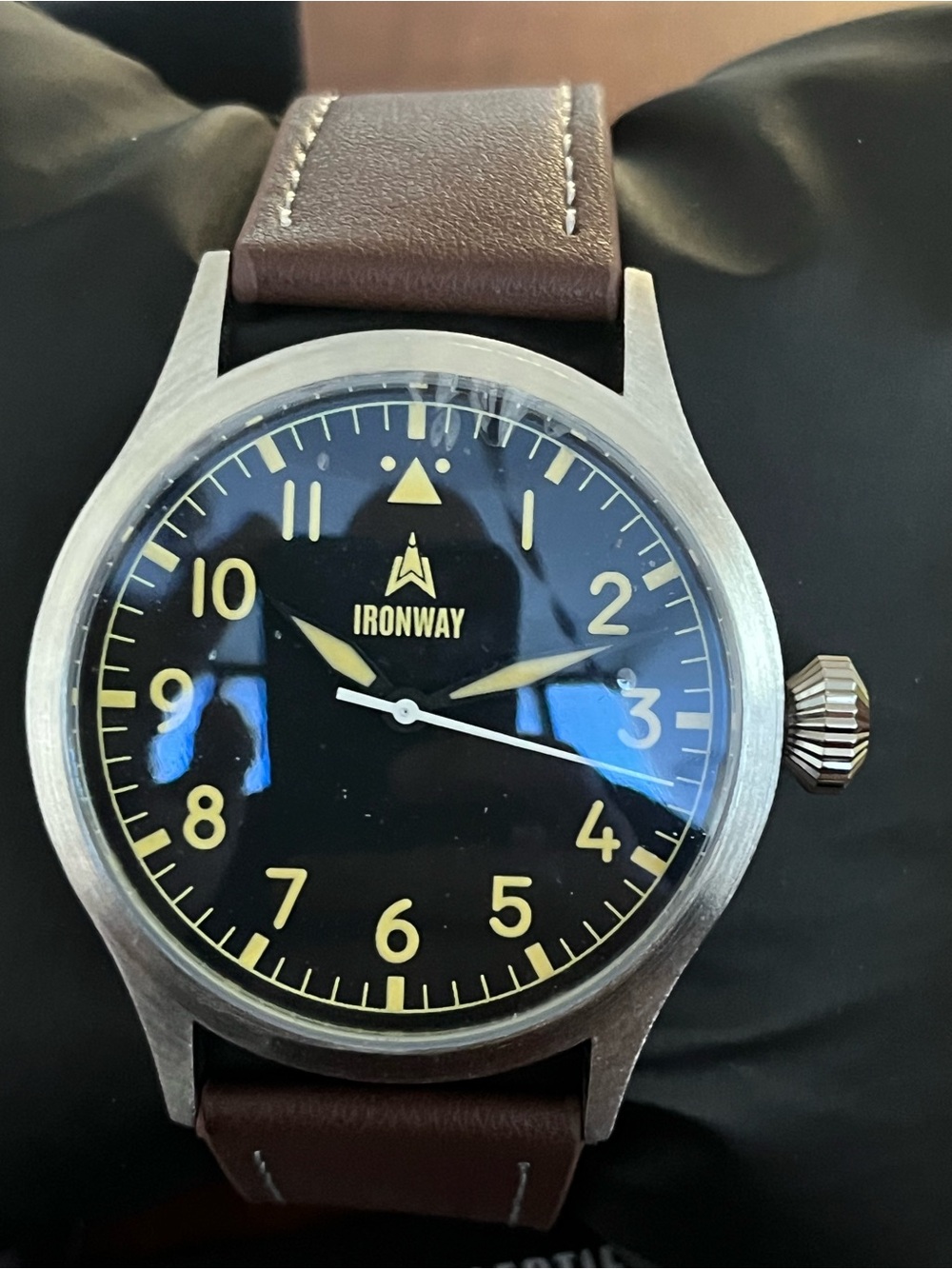 IronWay Squadron Men’s Pilot Watch 41 Black Dial Quartz NWT